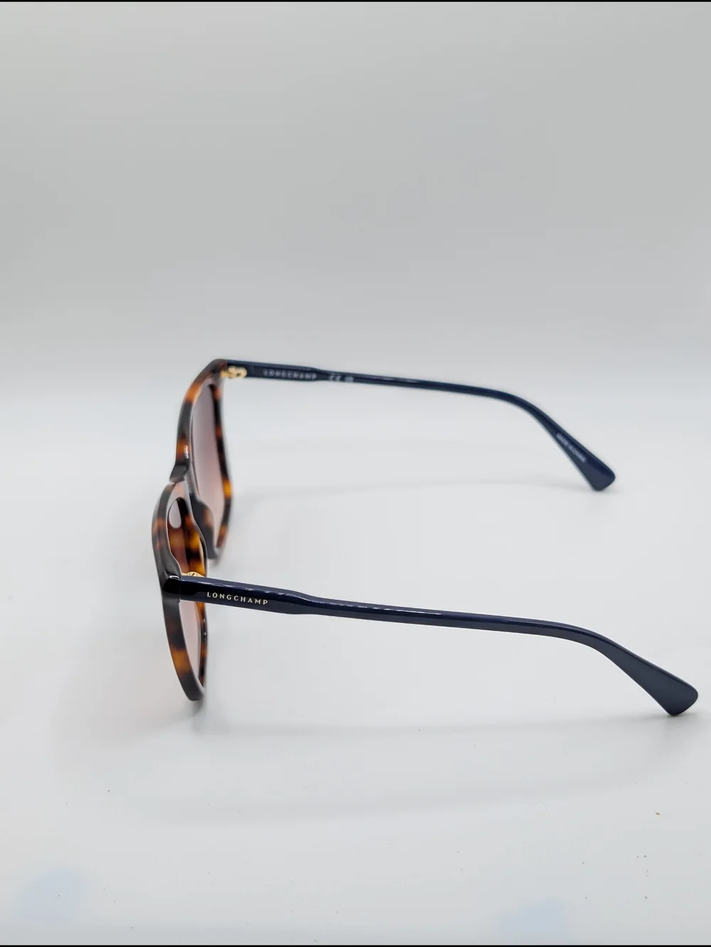Longchamp LO719S Tortoise & Navy Blue Square Sunglasses + Case